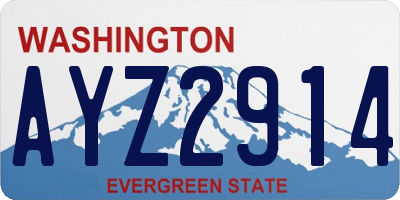 WA license plate AYZ2914