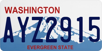 WA license plate AYZ2915