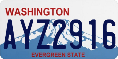 WA license plate AYZ2916