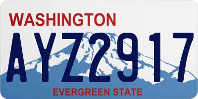 WA license plate AYZ2917