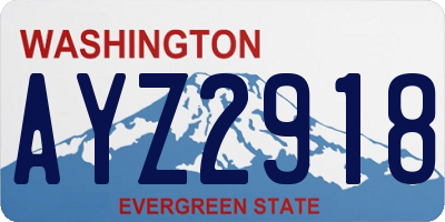 WA license plate AYZ2918