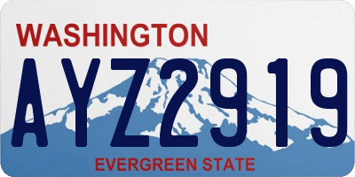 WA license plate AYZ2919