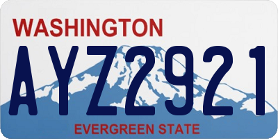 WA license plate AYZ2921