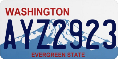 WA license plate AYZ2923