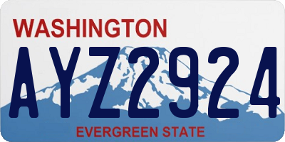 WA license plate AYZ2924