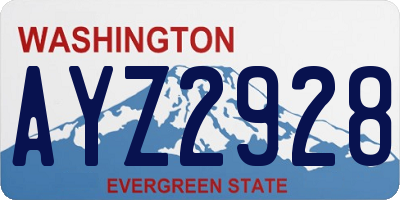 WA license plate AYZ2928