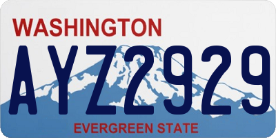 WA license plate AYZ2929