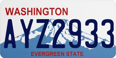 WA license plate AYZ2933