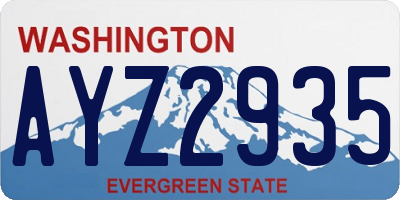 WA license plate AYZ2935