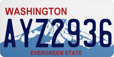 WA license plate AYZ2936