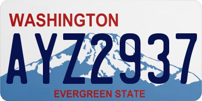 WA license plate AYZ2937