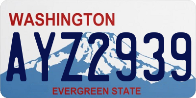 WA license plate AYZ2939