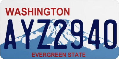 WA license plate AYZ2940