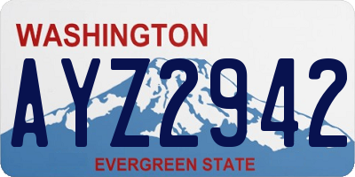 WA license plate AYZ2942