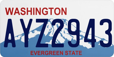 WA license plate AYZ2943