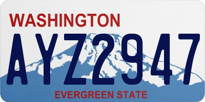 WA license plate AYZ2947