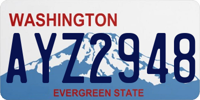 WA license plate AYZ2948