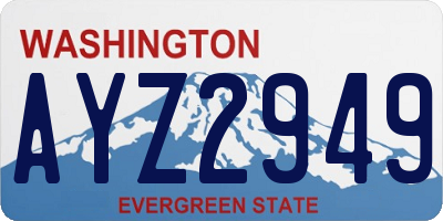 WA license plate AYZ2949