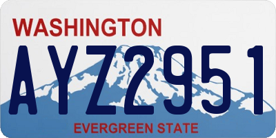 WA license plate AYZ2951