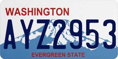 WA license plate AYZ2953