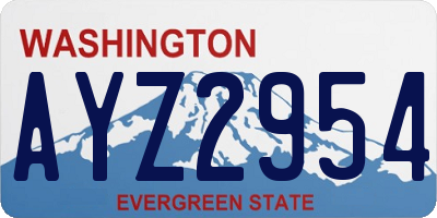 WA license plate AYZ2954