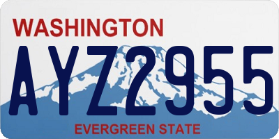 WA license plate AYZ2955