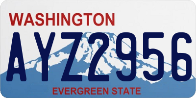 WA license plate AYZ2956