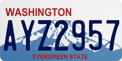 WA license plate AYZ2957