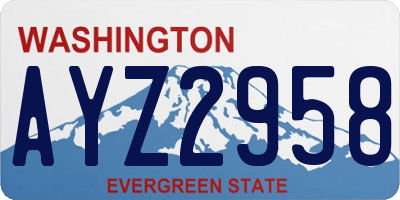 WA license plate AYZ2958