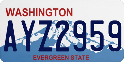 WA license plate AYZ2959