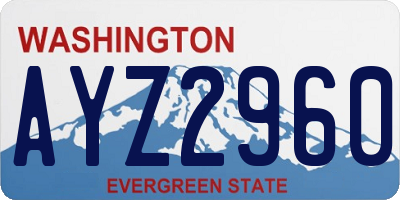 WA license plate AYZ2960