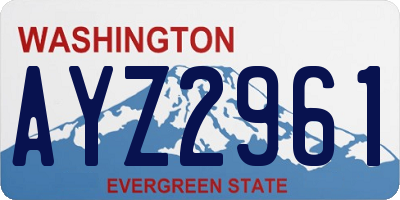 WA license plate AYZ2961