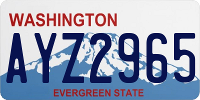 WA license plate AYZ2965