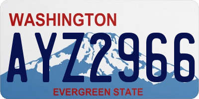 WA license plate AYZ2966