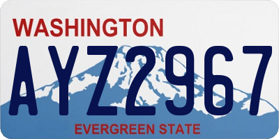 WA license plate AYZ2967