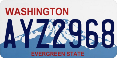 WA license plate AYZ2968