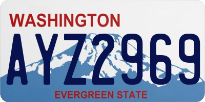 WA license plate AYZ2969