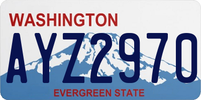 WA license plate AYZ2970