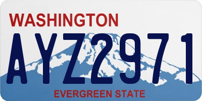 WA license plate AYZ2971