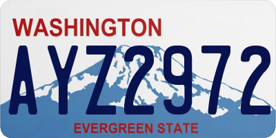 WA license plate AYZ2972