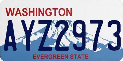 WA license plate AYZ2973