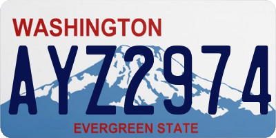 WA license plate AYZ2974