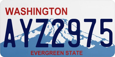 WA license plate AYZ2975