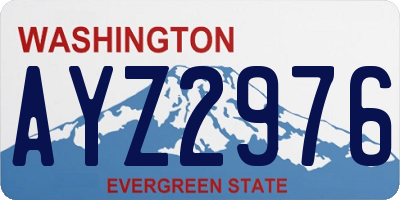 WA license plate AYZ2976