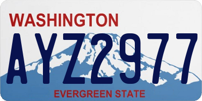 WA license plate AYZ2977