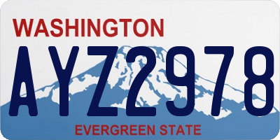 WA license plate AYZ2978