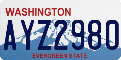 WA license plate AYZ2980