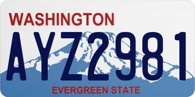 WA license plate AYZ2981