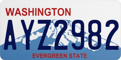 WA license plate AYZ2982