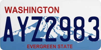 WA license plate AYZ2983